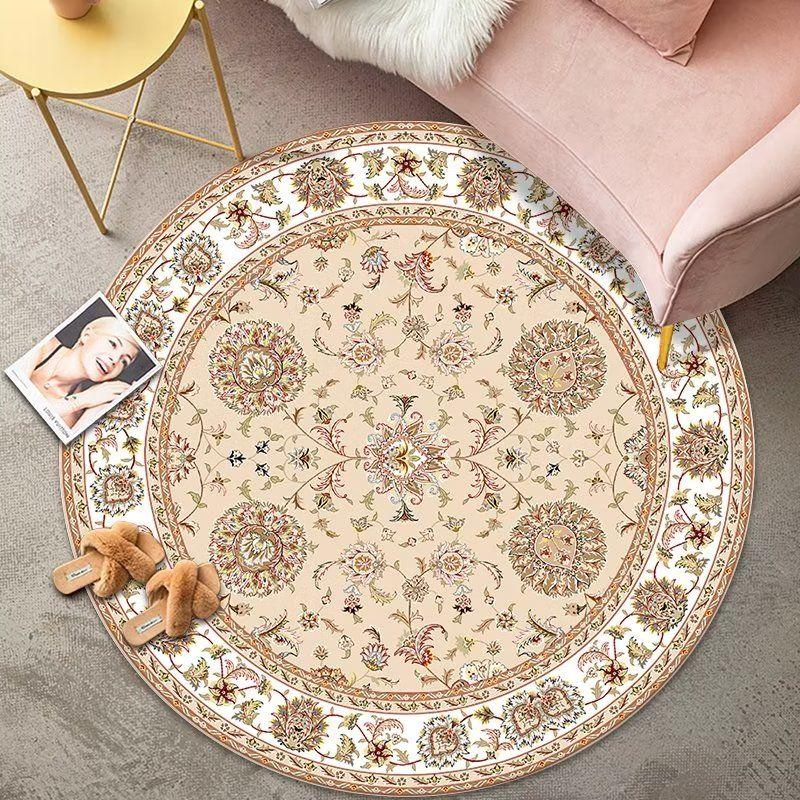 Bohemian Style Ethnic Style Home Carpet Hanging Basket Computer Swivel Chair Rocking Chair Floor Mat Bedroom Circular Carpet