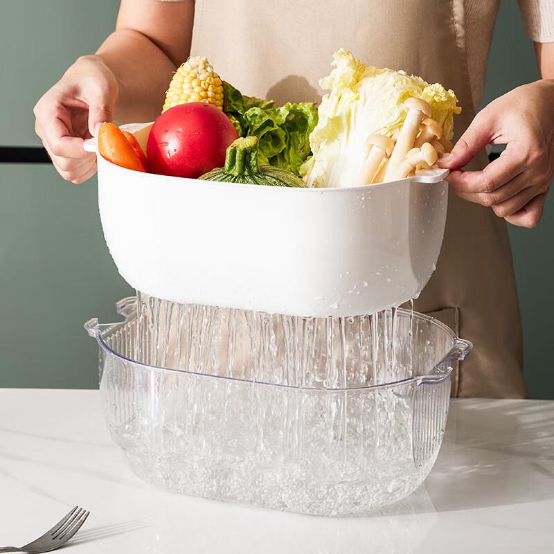 Kitchen Double-Layer Drain & Wash Basket Set