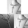 Geometric Cross Pendant Chain With Alloy Material For Fashion Women