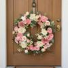 Rosa Rosekrans Sesongdekor Silkeblomster Hjemmedekor for Veranda, Vegg