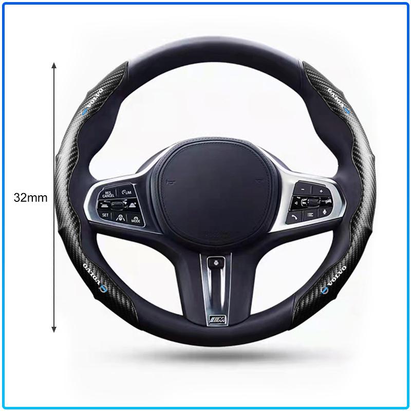 Non-Slip Universal Carbon Fiber Car Steering Wheel Cover For Volvo Rdesign XC90 S60 XC60 V70 S80 S40 V50 V40 V60 C30 S70