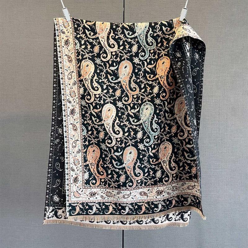 Toamnă nouă modă retro eșarfă imprimată cu flori caju pentru a ține cald și a proteja de frig eșarfă modă șal multifuncțional