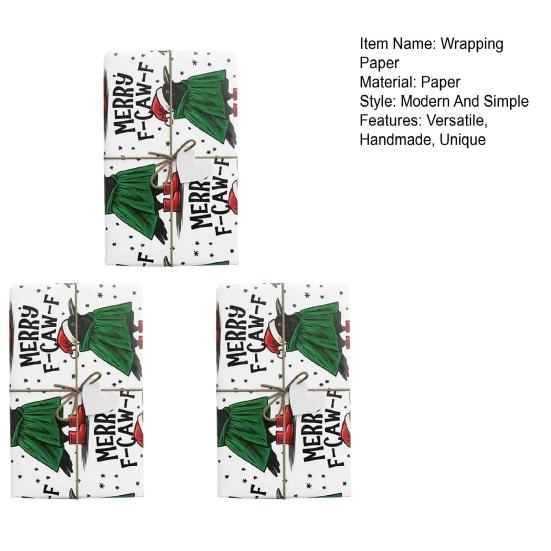 3Pcs Wrapping Paper Chicken Crow Funny Farm Animal Gift Wrap Decorative Printed