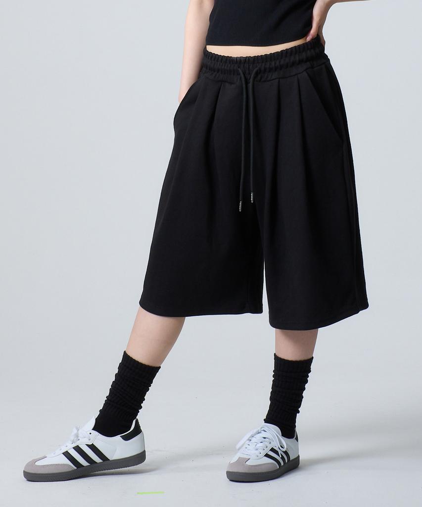 UNKNOWN PLANET Daily Wide Sweat Shorts Pants Black