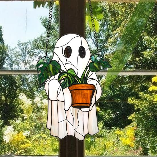 Ghost Sun Catcher Acrylic Bright Color Lampshade Pendant Halloween Party