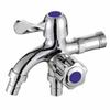 PLEAVIT Water Faucet Branch, Two-Way, Dual-Outlet, One-Touch, Washing Machine Faucet, Outdoor Switch, Fitting (Blue)