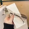 Men Women New Fashion Sunglasses Ins Style Rimless Uv400 Sunglasses Goggles Trendy Vacation Seaside Sunglasses Eyeglasses