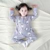 Autumn Pure Cotton Tagless Newborn Bodysuit with Double Layer Belly Protection and Long Sleeves - Baby Pajamas & Home Wear.