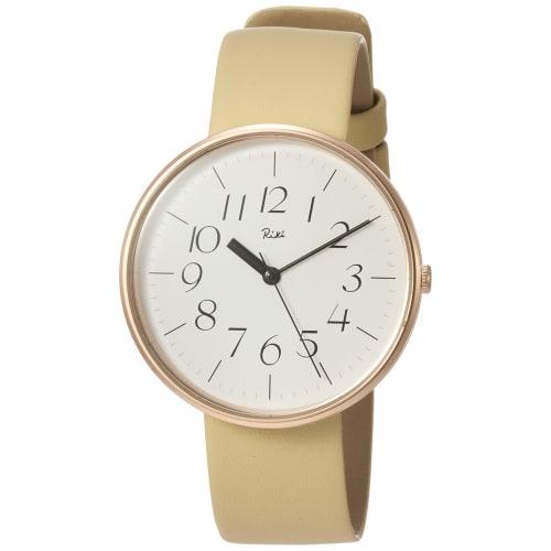 

Seiko Watch Riki AKQK451 Women s Black Watch with White Dial, Full Arabic Inscriptions, Beige Leather Strap, and Curved Hardlex
