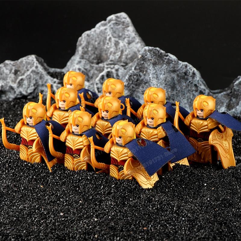 Blocs de Construction Soldats Croisés Militaires Médiévaux Château Chevaliers Hospitaliers Chevaliers Teutoniques Casque de Guerrier Briques Jouet DT8901