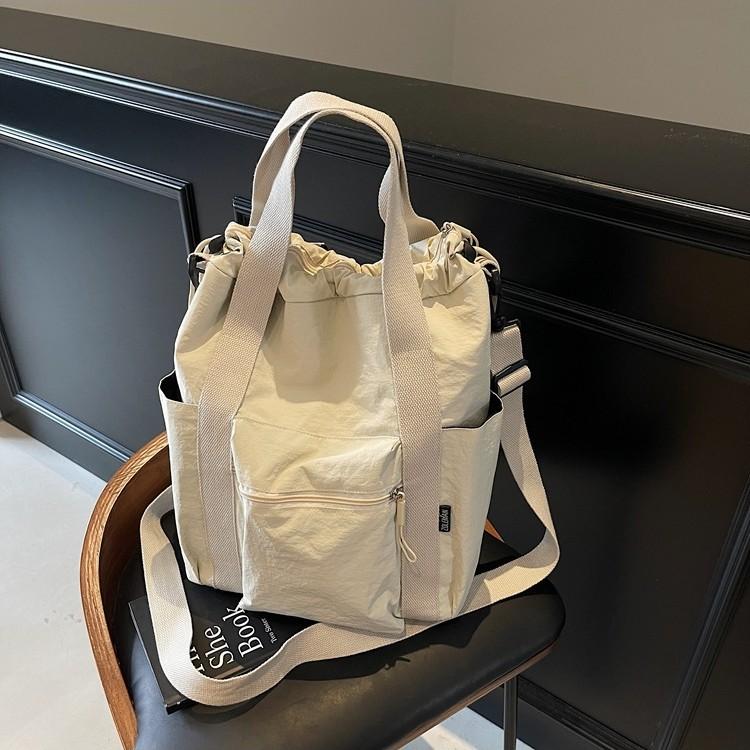 Large-capacity Commuter Tote Bag Women's Summer New Canvas Shoulder Messenger Bag Multi-functional Backpack