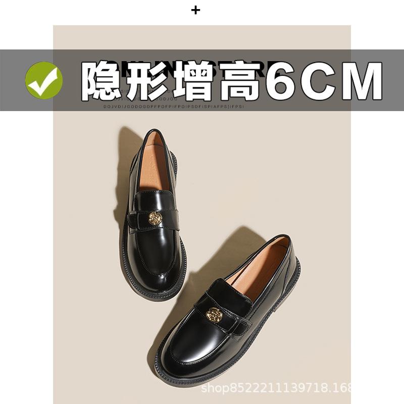 Small gold coins are versatile to increase the height of single shoes, autumn and winter velvet new one-pedal middle-heeled women's shoes