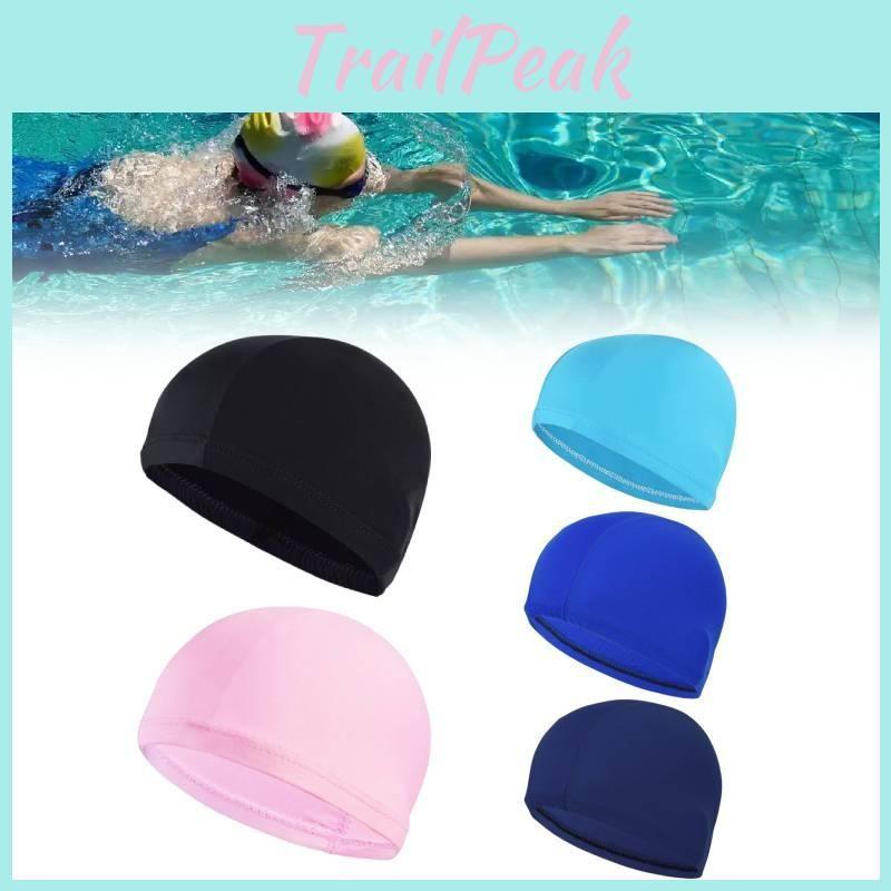 Solid Nylon Color Swimming Cap Durable High Elasticity Hat Outdoor Activities
