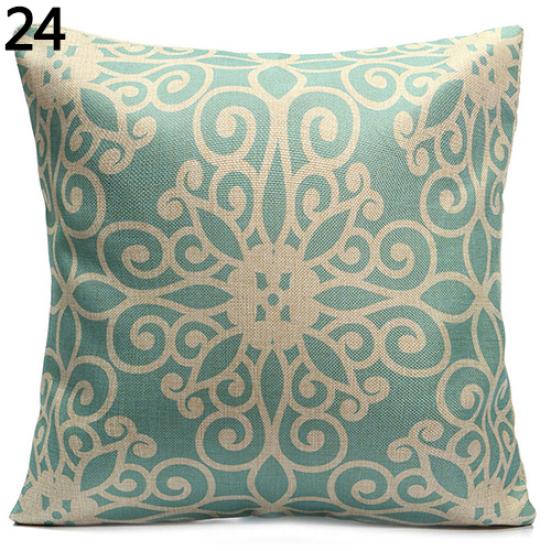 Talos Home Decor Vintage Geometric Flower Cotton Linen Throw Pillow Case Cushion Cover
