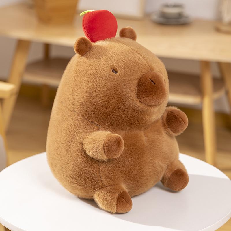 Kawaii Stuffed Capybara Plushie Dollpillow Grey Sakaban Throw Pillow Seat Cushion Brown Cartoon Animal Home Decor Gift