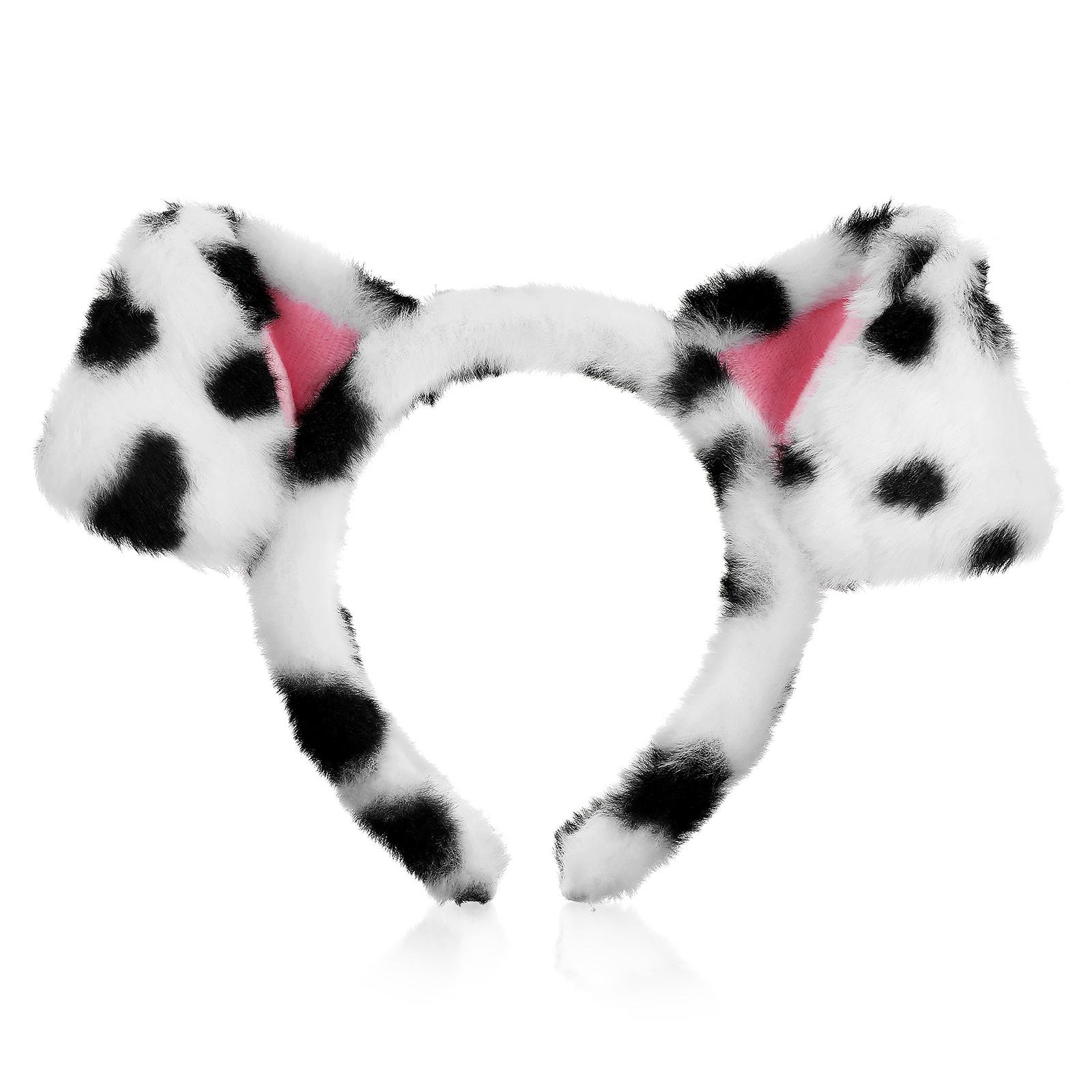 Dalmatian Headband Fuzzy Headband Animal Hairband Face Wash Headband Makeup Headband Puppy Headband Cosplay Headband Photo Prop