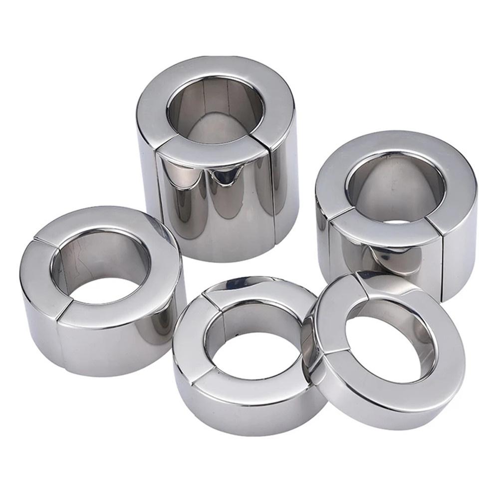 Bague Pénienne Cage à Cock Verrouillage Magnétique Métal Pendentif Scrotum Écarteur de Testicules Poids Testiculaire Contrainte Pénienne Jouets Sexuels pour Adultes pour Hommes Gay
