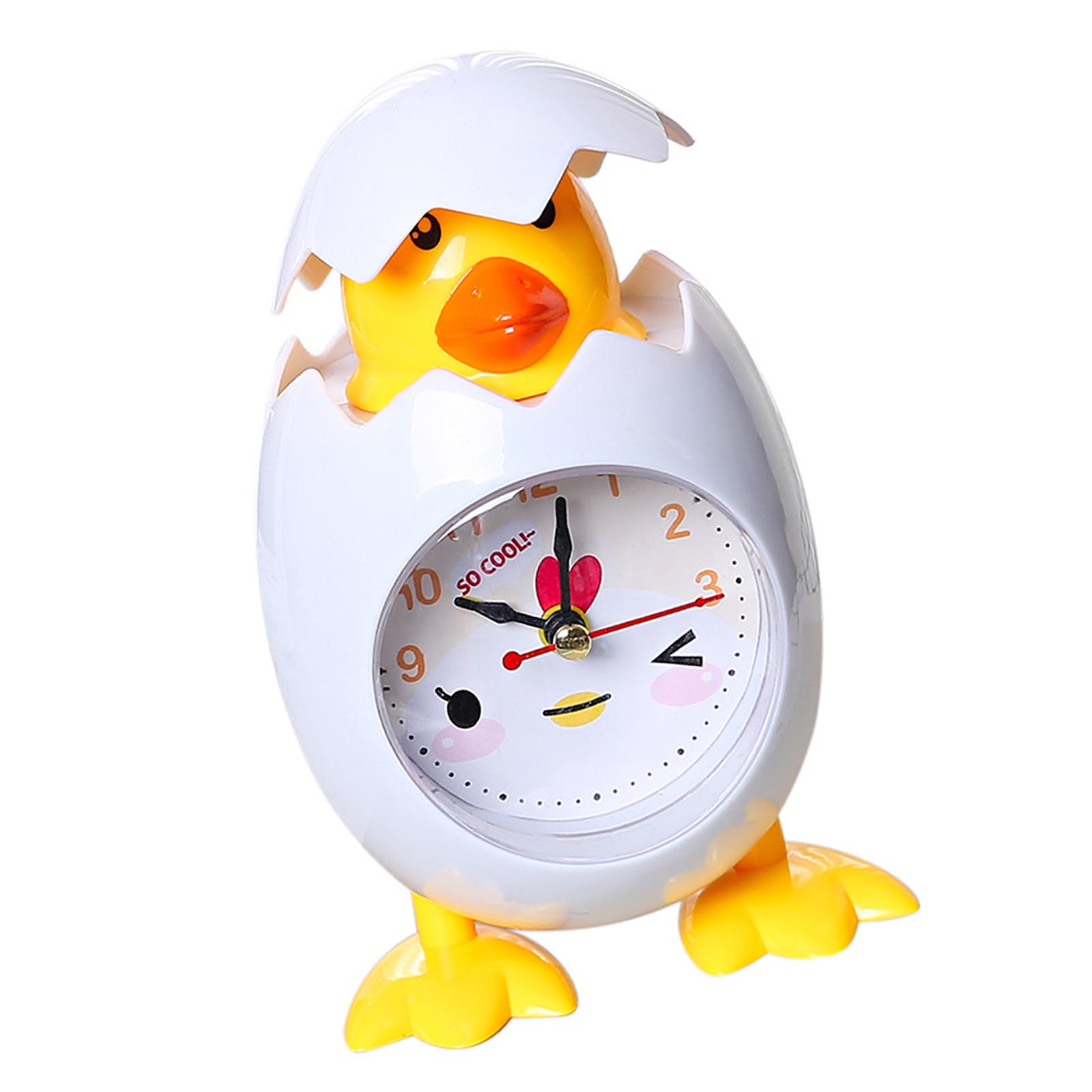 

Chick Alarm Clock Kids Cartoon Cute Desktop Plastic Quartz Movement Alarm Clock for Students White белый