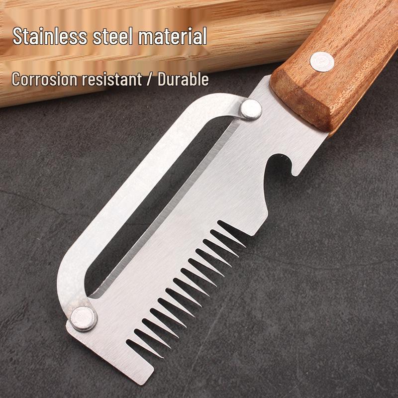 Multifunctional Onion Slicer & Fruit Peeler - Kitchen Tool for Shredding, Peeling, and Grating.