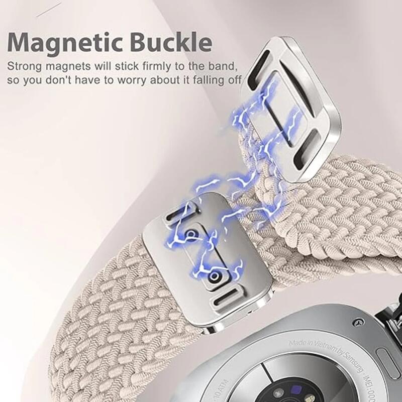 Nylon Magnetic Buckle Strap For Samsung Galaxy Watch Ultra 47mm Braided Solo Loop Bracelet For Galaxy Watch Ultra 47mm Correa