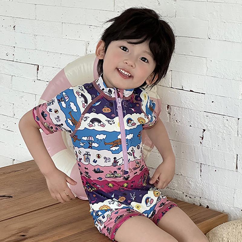 2025 Kids' Quick-Dry One-Piece Swimsuit - Brother & Sister Cute Beach Swimwear