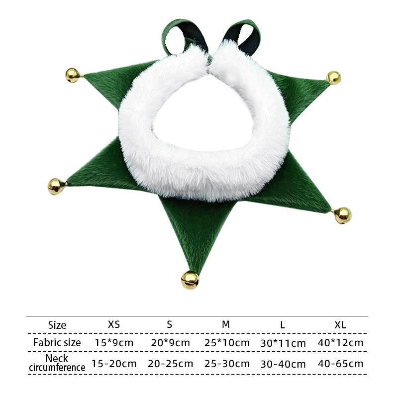 

Cat Dog Plush Triangle Scarf with Bell Pet Christmas Decorations Cute Xmas Elements Pets Drool Towel Scarves Bibs Photo Props XS（old） зелёный