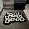 New Irregular Letter Bedroom Chair Floor Mats Anti-Slip Absorbent Faux Cashmere Carpets Soft Home Decoration Mats