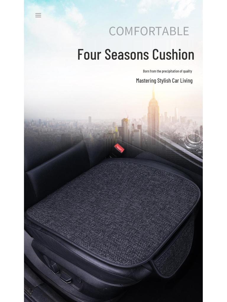 Set Cuscini per Sedile Auto in Lino per Tutte le Stagioni: Set Universale in Tre Pezzi per Sedili Anteriori (Guidatore/Passeggero) e Posteriori