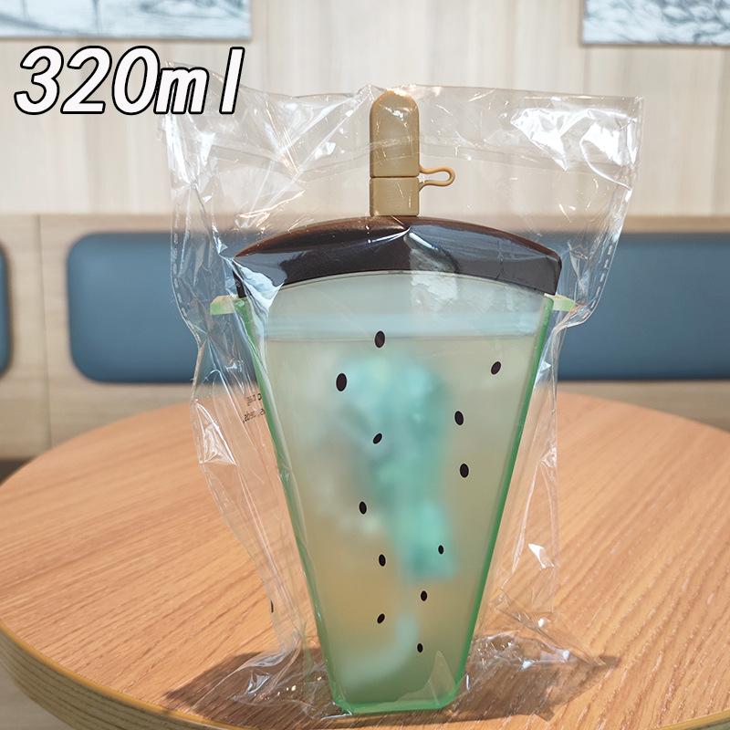 1pcs Watermelon Water Bottle Portable with Adjustable Strap Straw Cup Fashion Design ABS Material Leak Proof for Outdoor Sports