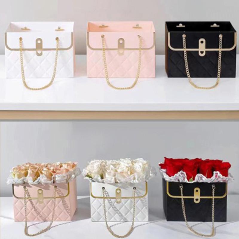 Portable Flower Box Rose Packaging Box Wrapping Paper Bag Gift Box Party Gifts