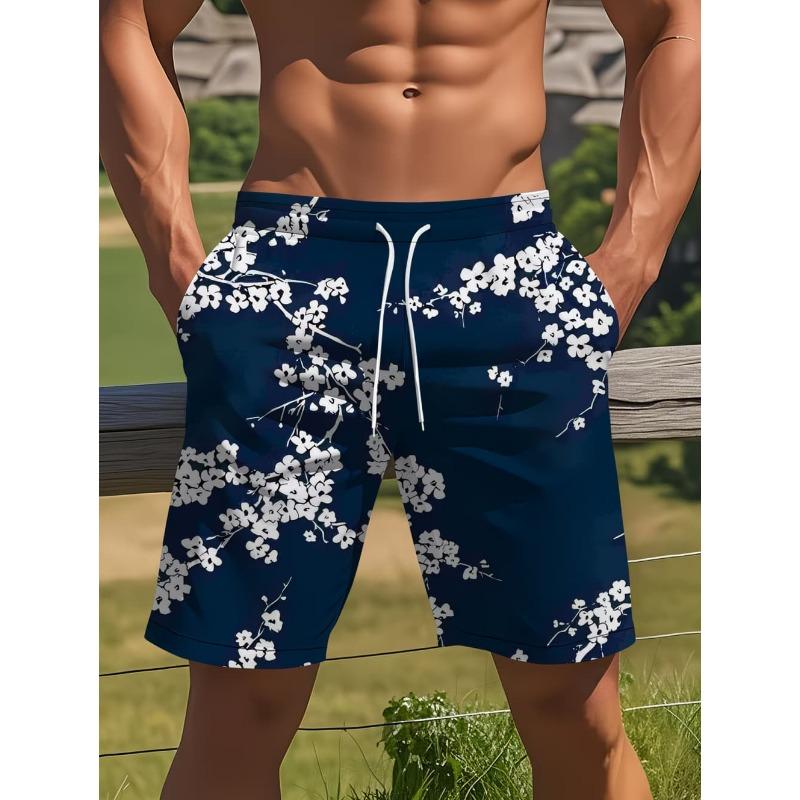 Summer Men's Beach Vacation Hawaiian Style 3D Printed Shorts Street Fashion Y2K Shorts Breathable Loose Fit Fitness Swim Trunks