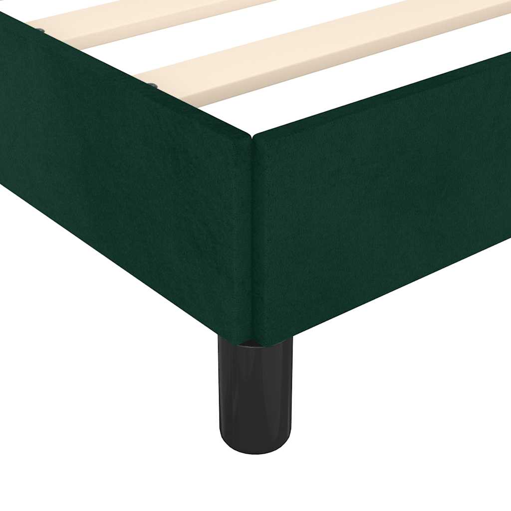 Bed Frame without Mattress Dark Green 120 x 190 cm Velvet