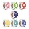 7x Цветные наклейки-этикетки с размерами одежды XS XXL 0,98 дюйма Самоклеящаяся круглая бумага для розничной торговли