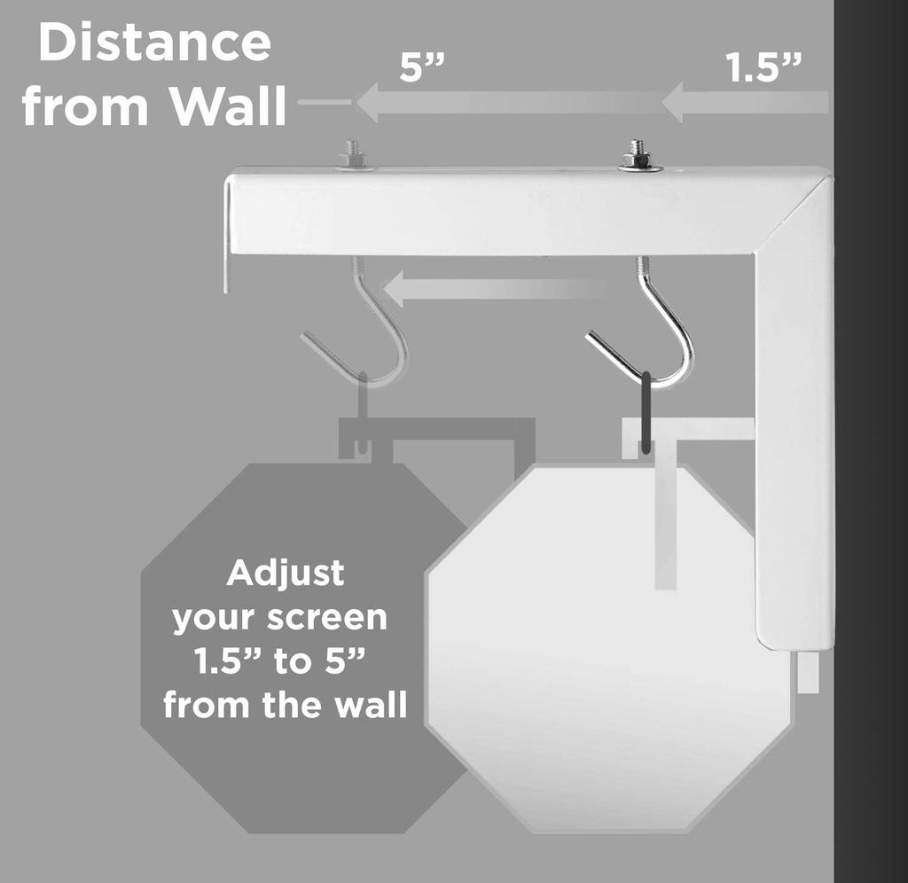 Projector Screen Wall Mount L Bracket Wall Mount Bracket for Home Projector or Movie Adjustable Mounting Hooks for Projection 1 66 lb Capacity Each