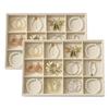 Großes Samt Schmuckschale 2er Pack Stapelbare Schubladeneinsätze mit 12 Fächern für Ohrring Armband Halskette Ring Aufbewahrung Beige Display Organizer