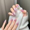 Women Mid‑Length Press‑On Nails Pure‑Handmade Finished Hand‑Painted Cat‑Eye False Nail Patches