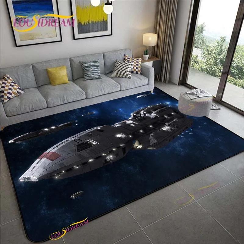 3D Space Ship Station Carpet for Living Room Bedroom Table Cinema Rug Kitchen Door Kids Un-slip Floor Mat Alfombra Birthday Gift