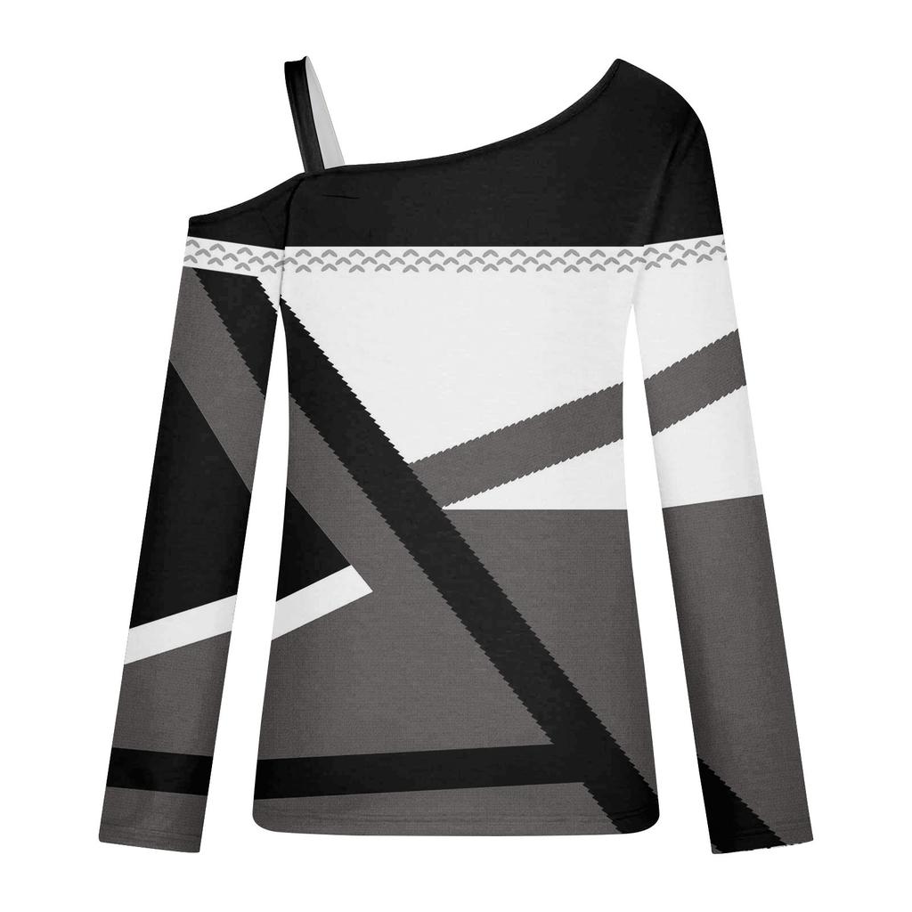 Womens Long Sleeve Off Shoulder Casual Tops Shirts Spring Fashion Comfort T Shirt
