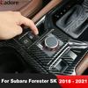 For Subaru Forester SK 2018    Carbon Fiber Car Center Console Gear Shift Box Panel Cover Trim Interior Accessories