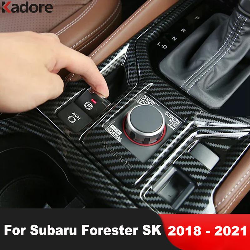 For Subaru Forester SK 2018 Carbon Fiber Car Center Console Gear Shift Box Panel Cover Trim Interior Accessories