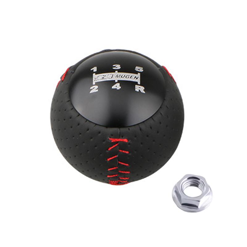 Aluminum+Leather mugen 5/6 Speed JDM Ball Shape Shift Gear Knob M10*1.5 For Honda Fit Civic City FD2 FN2 EP3 TYPE R DC2 DC5 AP2 5 speed black