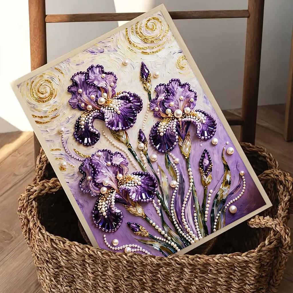 Pearl Flower DIY Diamond Art Kits 13.7x17.7inch Gem Art Diamond Painting Kits Without Frame for Adults/Beginners Gift Idea Home Wall Decor