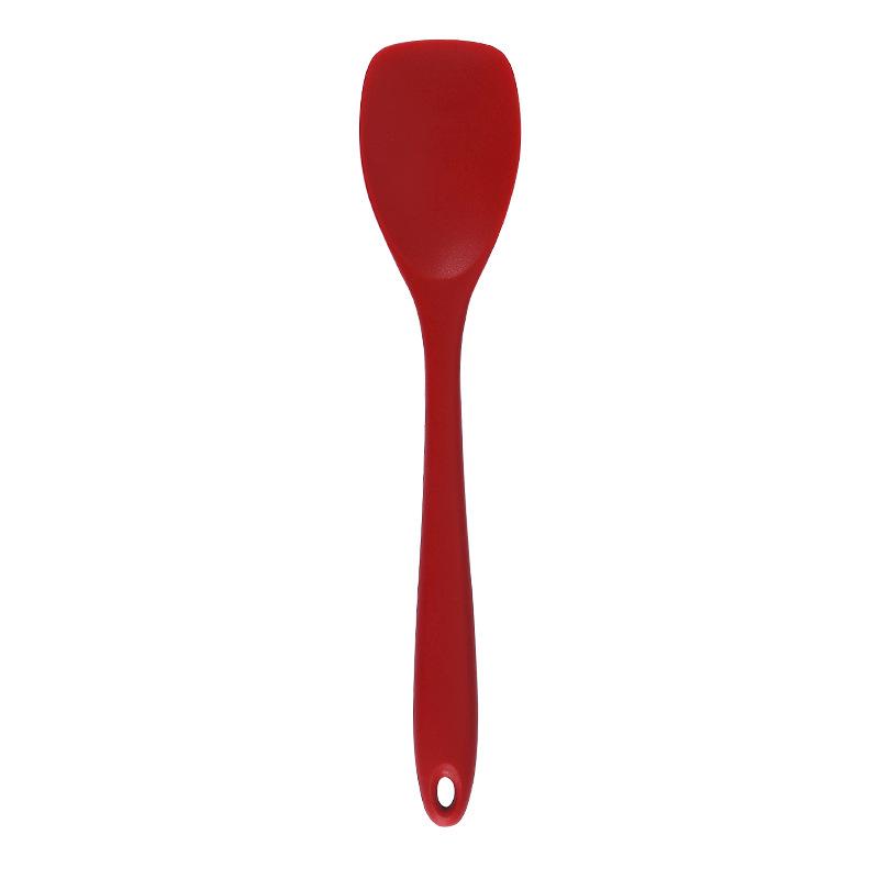 Silicone Kitchenware Set: Non-stick Spatula, Salad Spoon, Slotted Spoon, Rice Spoon, Flour Scoop, Strainer