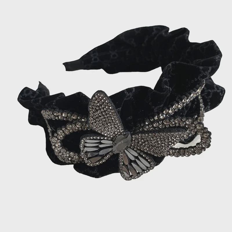 Korean Velvet Sequin Bow Headband: Non-Slip, Wide, and All-Match Hair Accessory