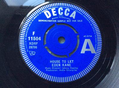 7inch Record EDEN KANE - House To Let F11504PROMO Decca 1962 UK Rock Used