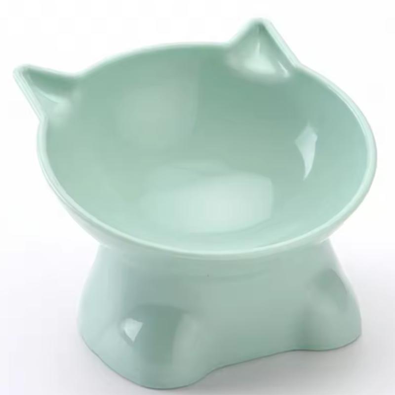 

Nordic style pet bowl, cervical vertebra protection cat bowl anti-tip plastic inclined mouth cat bowl pet supplies зелений