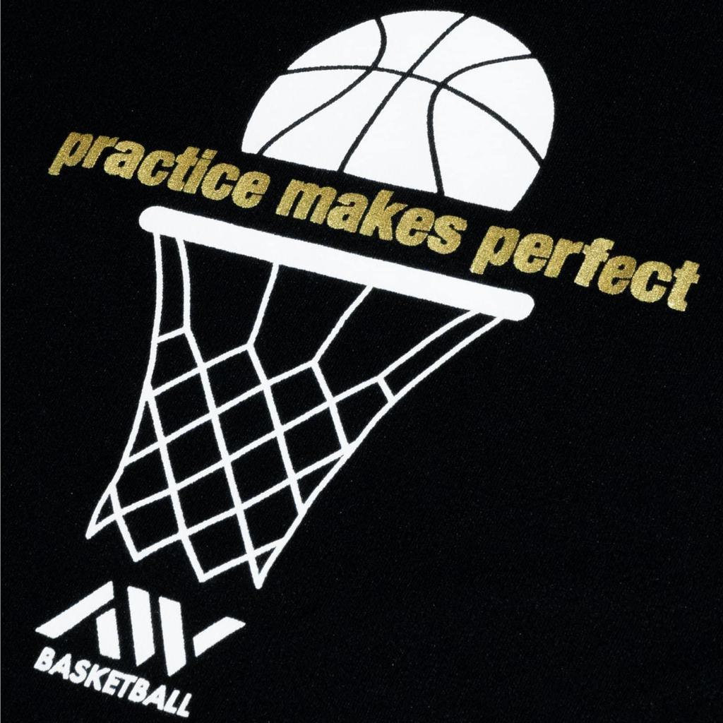 Artworks Skobe Basketball Short Sleeve Dry T-Shirt, Practice Wear, Moisture-Wicking, Quick-Drying, Practice Makes Perfect, Black, Size M