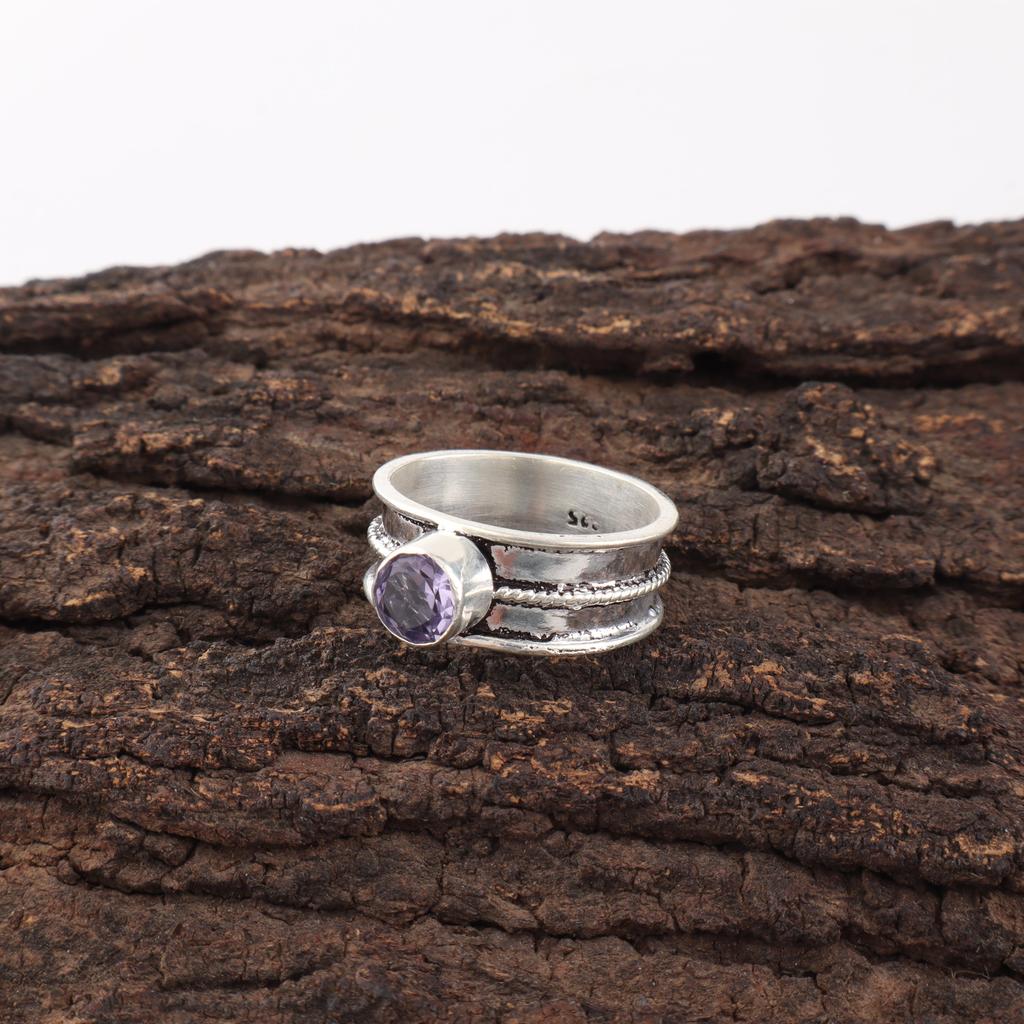 Iolite Gemstone Ring, Handmade Beautiful Silver Ring, 925 Sterling Silver Jewelry, Handmade Promise Ring For Wedding Gift