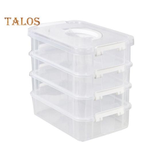 

Прозрачный 4-слойный контейнер для хранения с ручкой, большой емкости, многоцелевой, для принадлежностей для рукоделия, для шитья, для хранения, органайзер для хранения белый