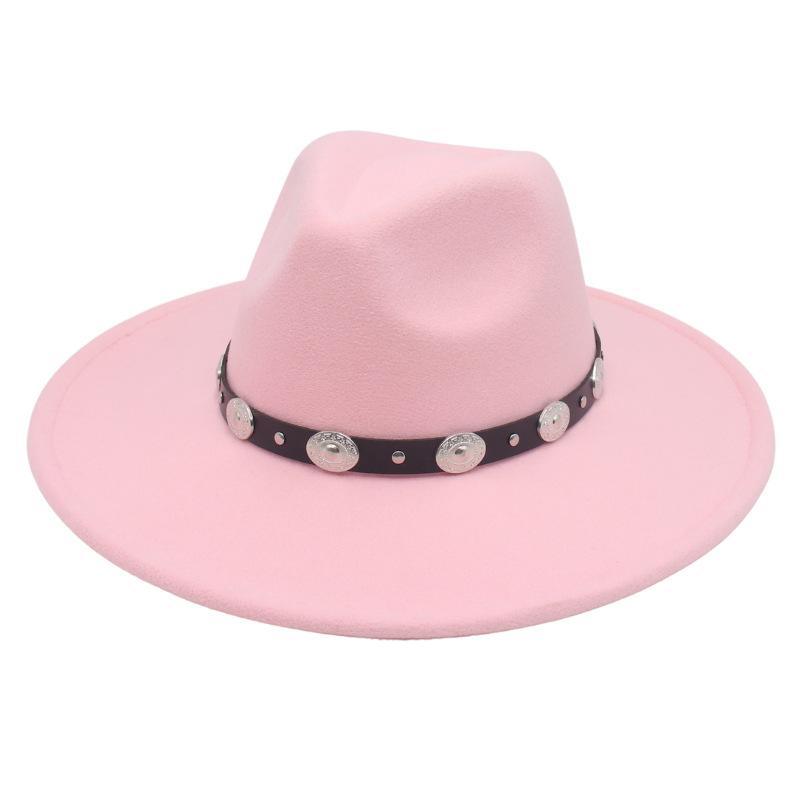 Plus Edge Felt Top Hat Jazz Hat Gentleman Ladies Wind Metal Sheet Hat